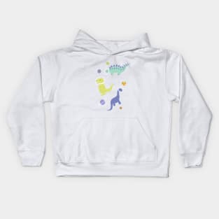 Cute Dinosaurs in Space Kids Hoodie